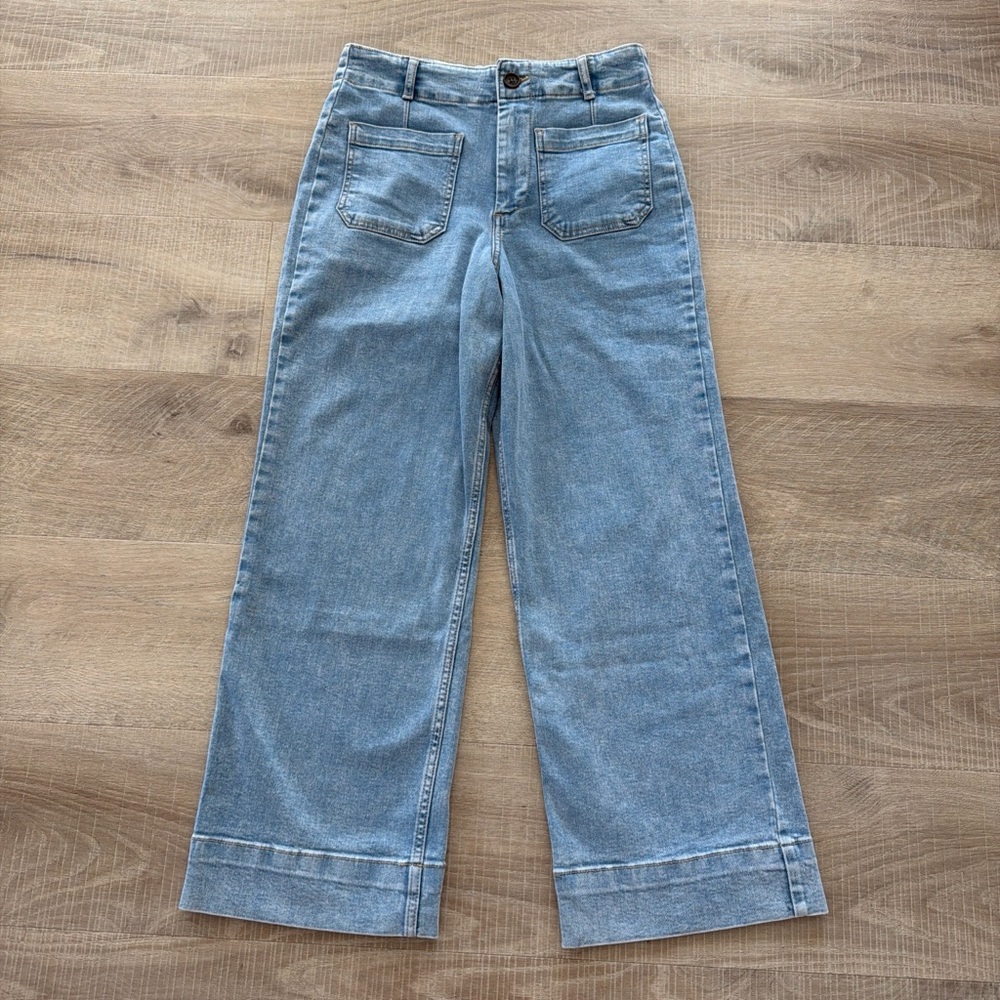 Bagatelle women’s Classic Blue Cropped Wide-Leg Women Jeans size 26